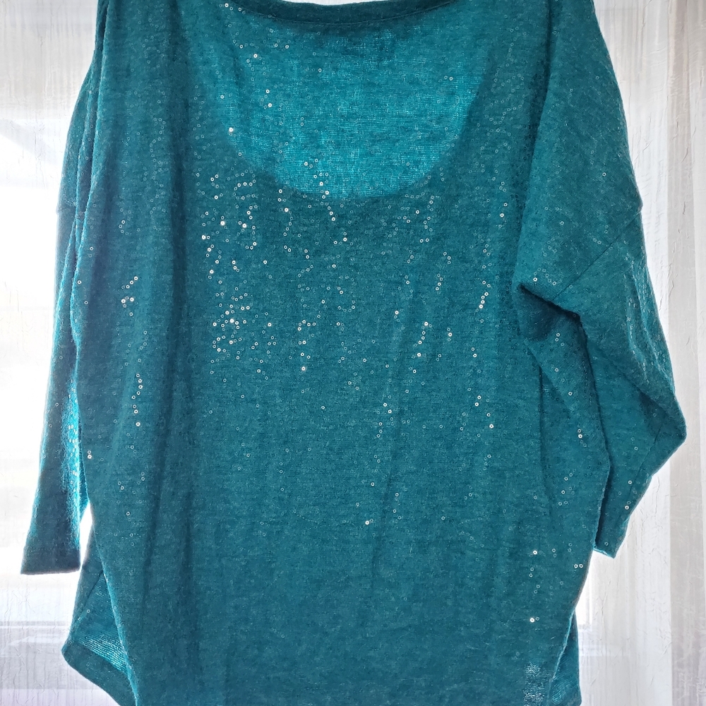 Ruby Rd. Teal sweater - Picture 3 of 3